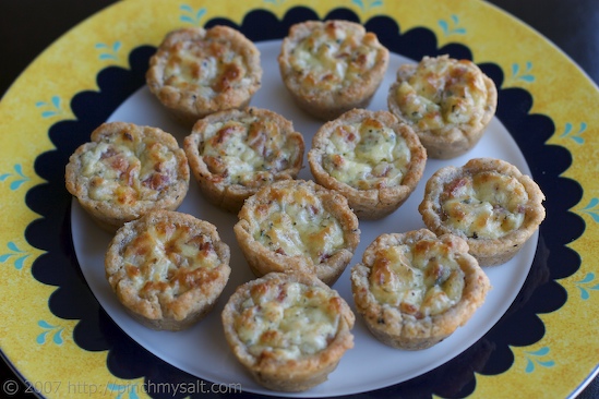 Three Cheese Tartlets with Bacon and Thyme