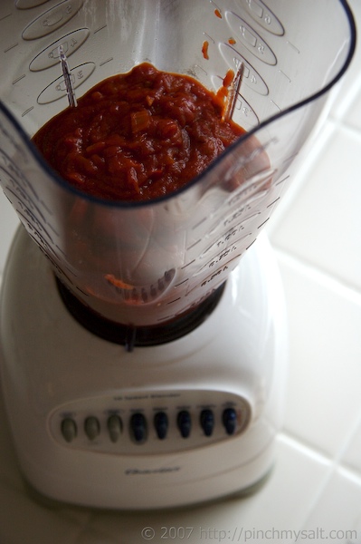 Sloppy Joe sauce in a blender