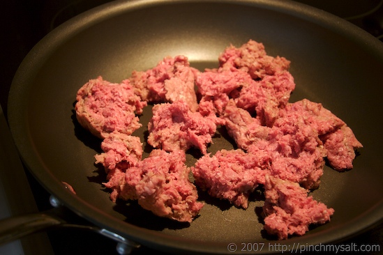 Ground Beef in a Skillet