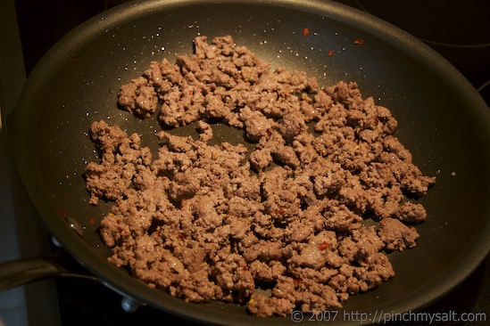 Cooked and drained ground beef