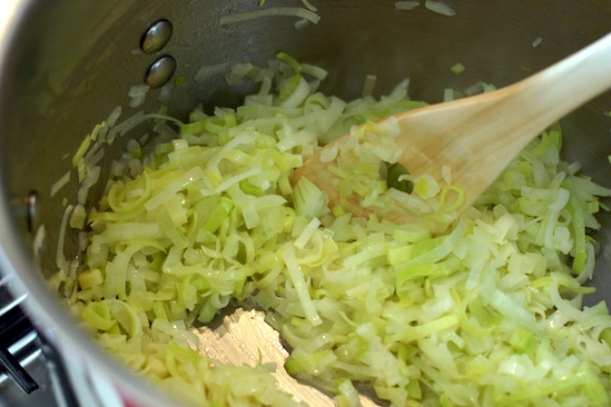 Browning onions and leeks