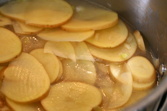 Cover Potatoes with Chicken Broth
