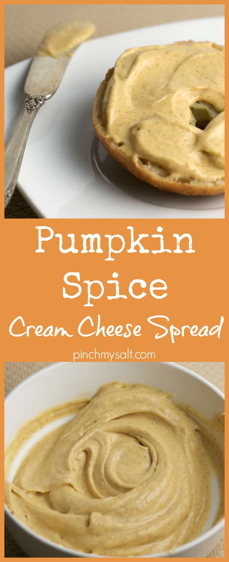 Pumpkin Spice Cream Cheese Spread | pinchmysalt.com