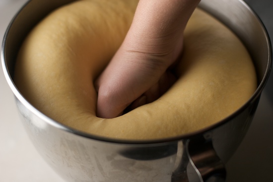 Push dough down with your fists to deflate it then turn it out onto your lightly floured work surface.