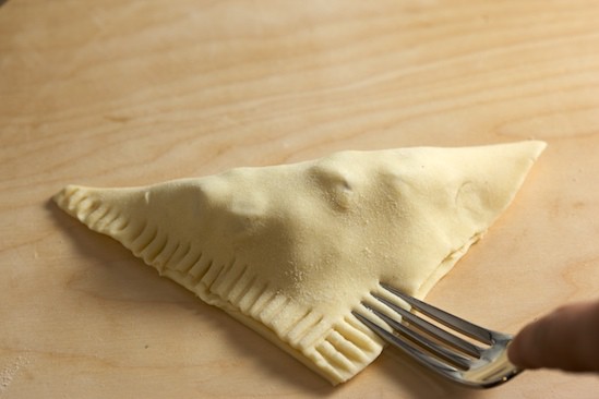 Crimping the Turnover Edges with a Fork