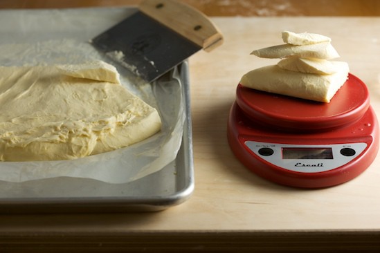 Weighing Brioche Dough