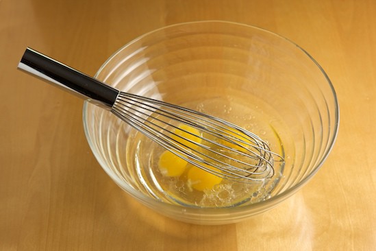 Whisk together Eggs, Water and Oil