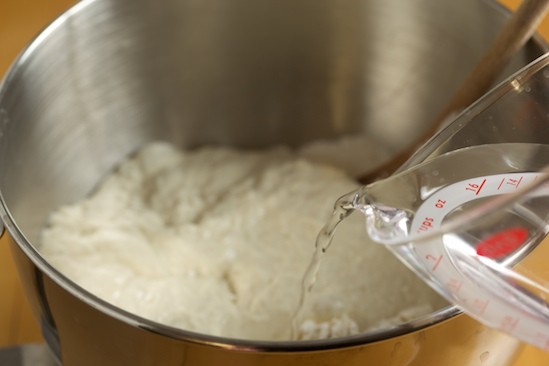 Adding Water to Ciabatta Dough