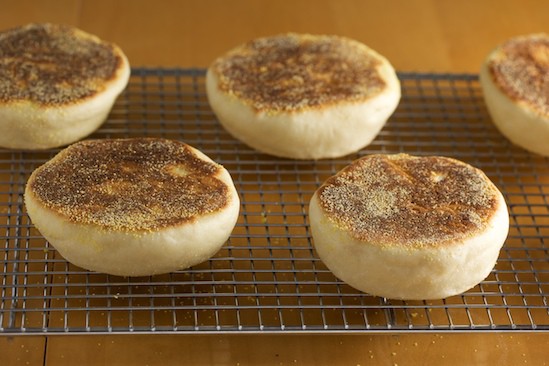 English Muffins Cooling on Rack