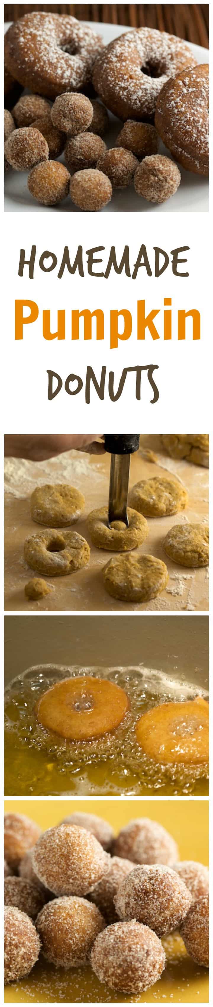 How to make homemade pumpkin spice donuts and donut holes. A perfect fall dessert! pinchmysalt.com