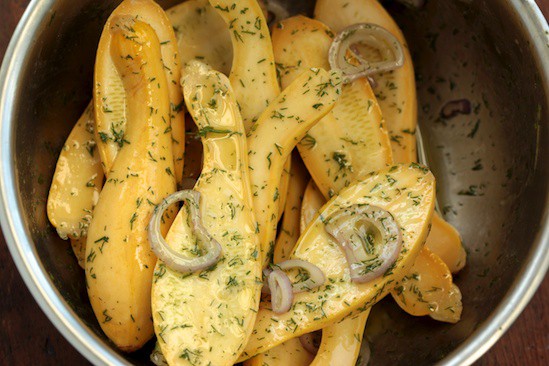 Yellow Squash Tossed with Vinaigrette