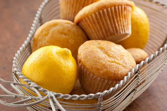 Honey Lemon Olive Oil Muffins with Lemon Glaze | pinchmysalt.com