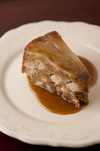 Slice of Caramel Apple Pear Cake