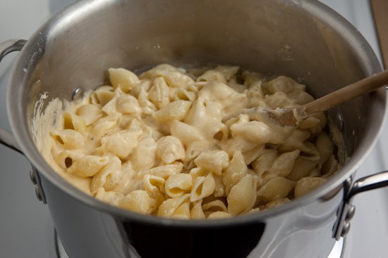 Adding macaroni