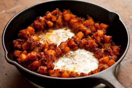 Butternut Squash Hash with Mexican Chorizo and Eggs