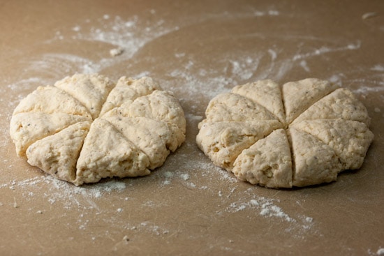 Divided Rounds of Scone Dough
