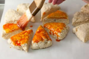 Brushing Scones with Smoked Paprika Butter