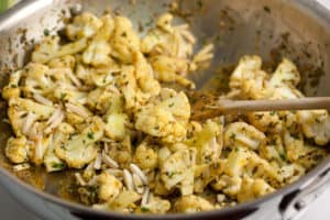 Toss in the Cauliflower and Almonds