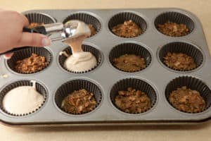 Adding Top Layer of Muffin Batter