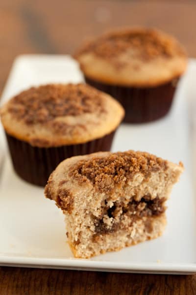 Sour Cream Cinnamon Streusel Muffin with Pecan Filling | pinchmysalt.com