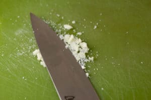 Smash Garlic and Salt with Side of Knife