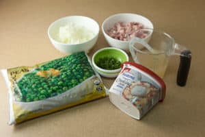 Creamy Peas with Ham and Mint Ingredients