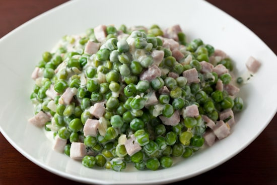 Creamy Peas with Ham and Mint