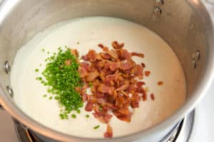 Making Loaded Cream of Cauliflower Soup
