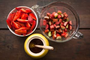 Strawberries, Rhubarb, and Honey