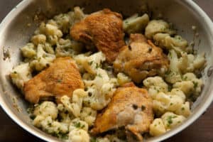 Roasted Chicken Thighs and Cauliflower