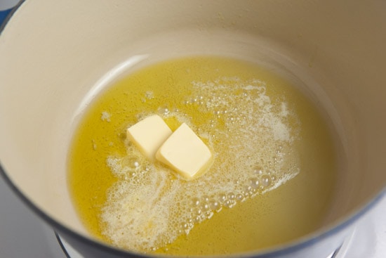 Olive Oil and Butter in a Dutch Oven