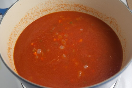 Tomato Puree is Added to the Vegetables