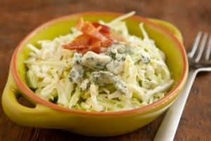 Creamy Coleslaw with Bacon and Blue Cheese