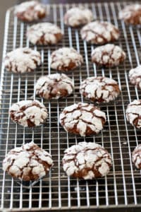 Chocolate Crackle Cookies cooling rack