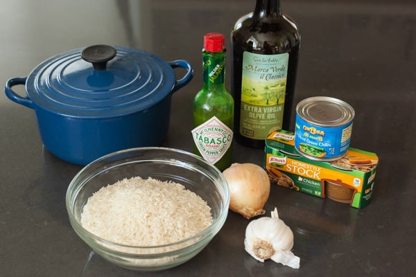 Ingredients for Green Chile Rice | pinchmysalt.com