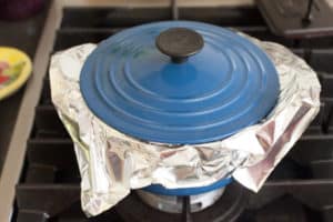 Covering rice with foil | pinchmysalt.com