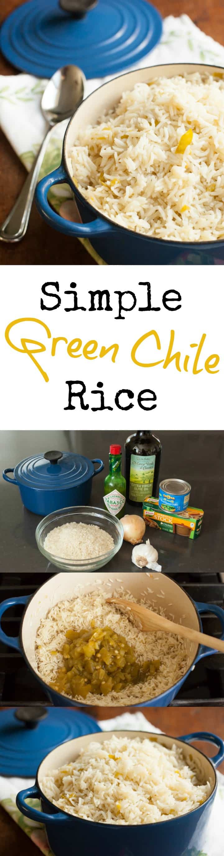 Green chile rice is a perfect side dish for taco tuesday and is perfect base for burrito bowls. | pinchmysalt.com