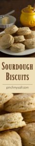 Quick and Buttery Sourdough Biscuits are a great way to use up some sourdough discard when feeding your sourdough starter. pinchmysalt.com