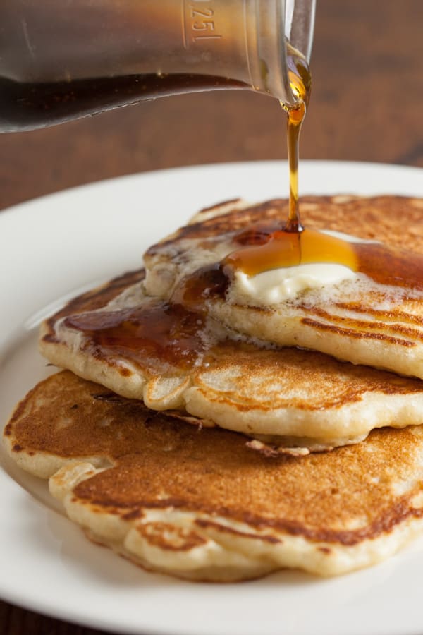 Easy overnight buttermilk sourdough pancakes | pinchmysalt.com
